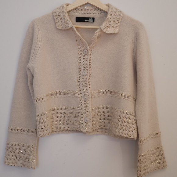 LOVE MOSCHINO Sequin Cropped Cardigan - Picture 2 of 16